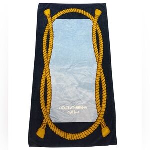 Dolce & Gabbana Beach Towel “Light Blue” Navy Blue Light Blue Multicolor 37 x 57